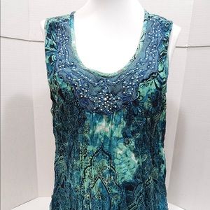 Christopher & Banks Beaded Tank Top SIZE XL